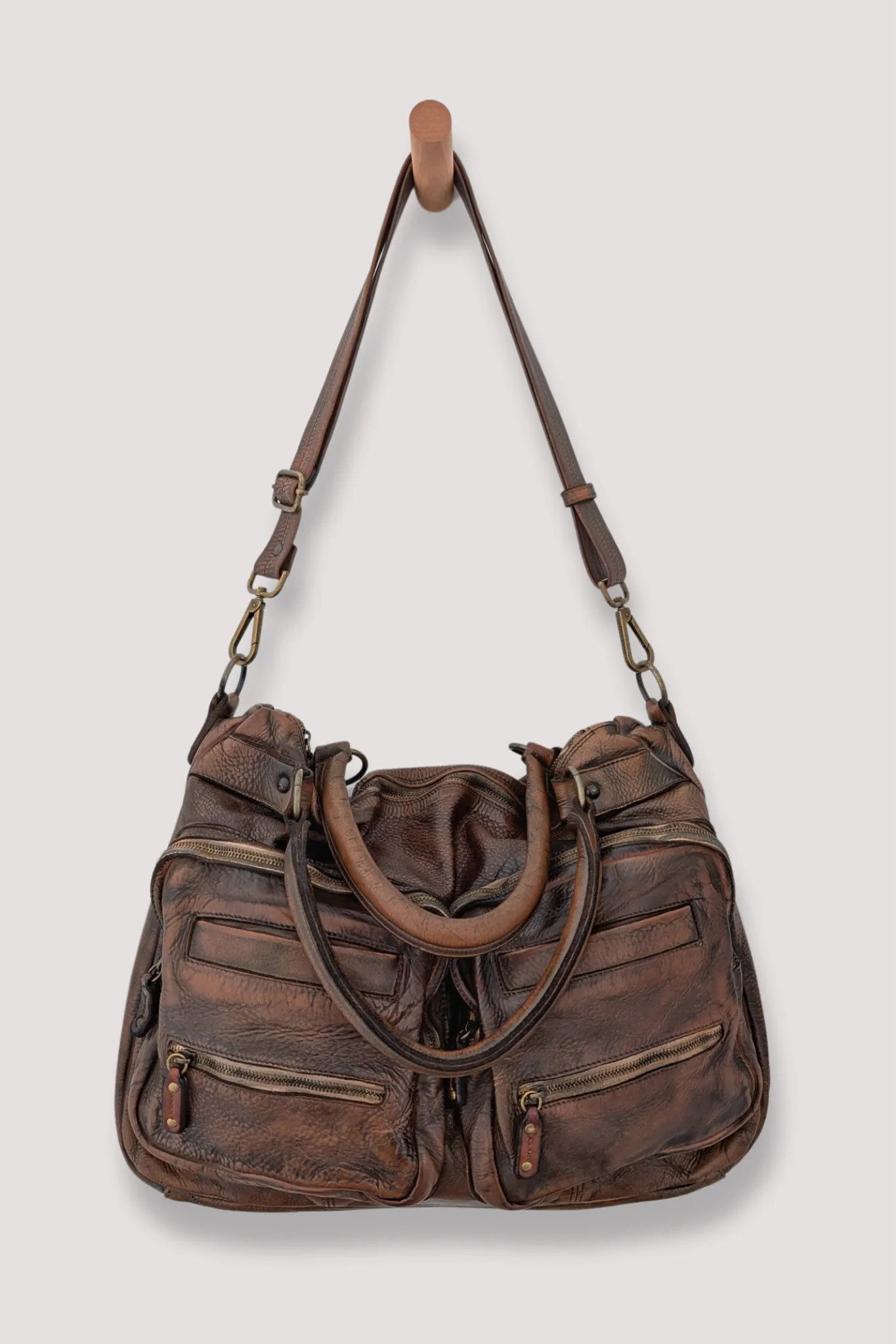 BAYSIDE84 XL Multipocket Tote & Crossbody - Cigar Brown