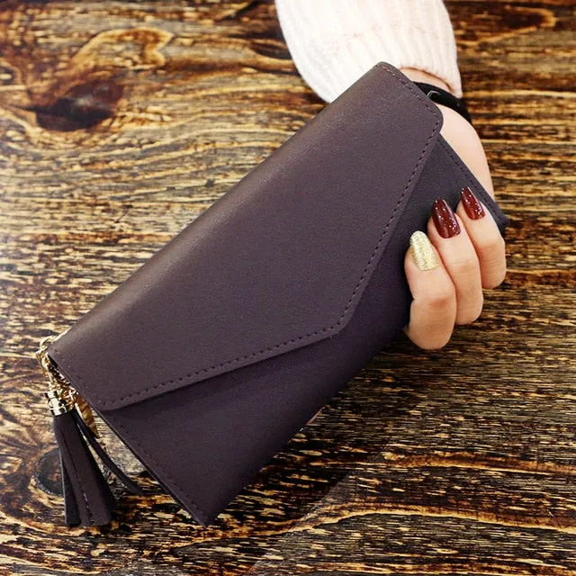 Long Wallet Women Purses Tassel Fashion Coin Purse Card Holder Wallet